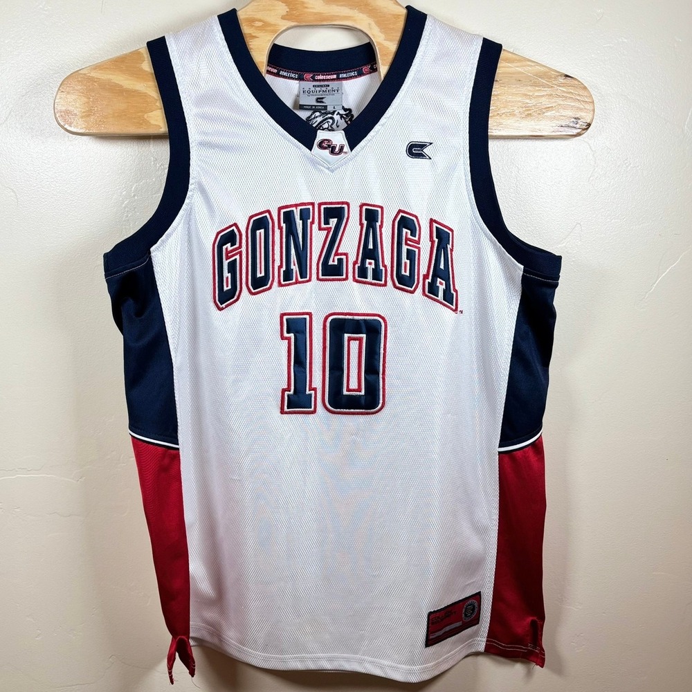 Vintage Y2K Colosseum Gonzaga Bulldogs Jersey #10 Mens Large White Red Blue NCAA